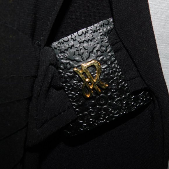 Joseph Ribkoff Classic Womens 12 Black jersey Cowl neck Faux Wrap Dress - Picture 6 of 10